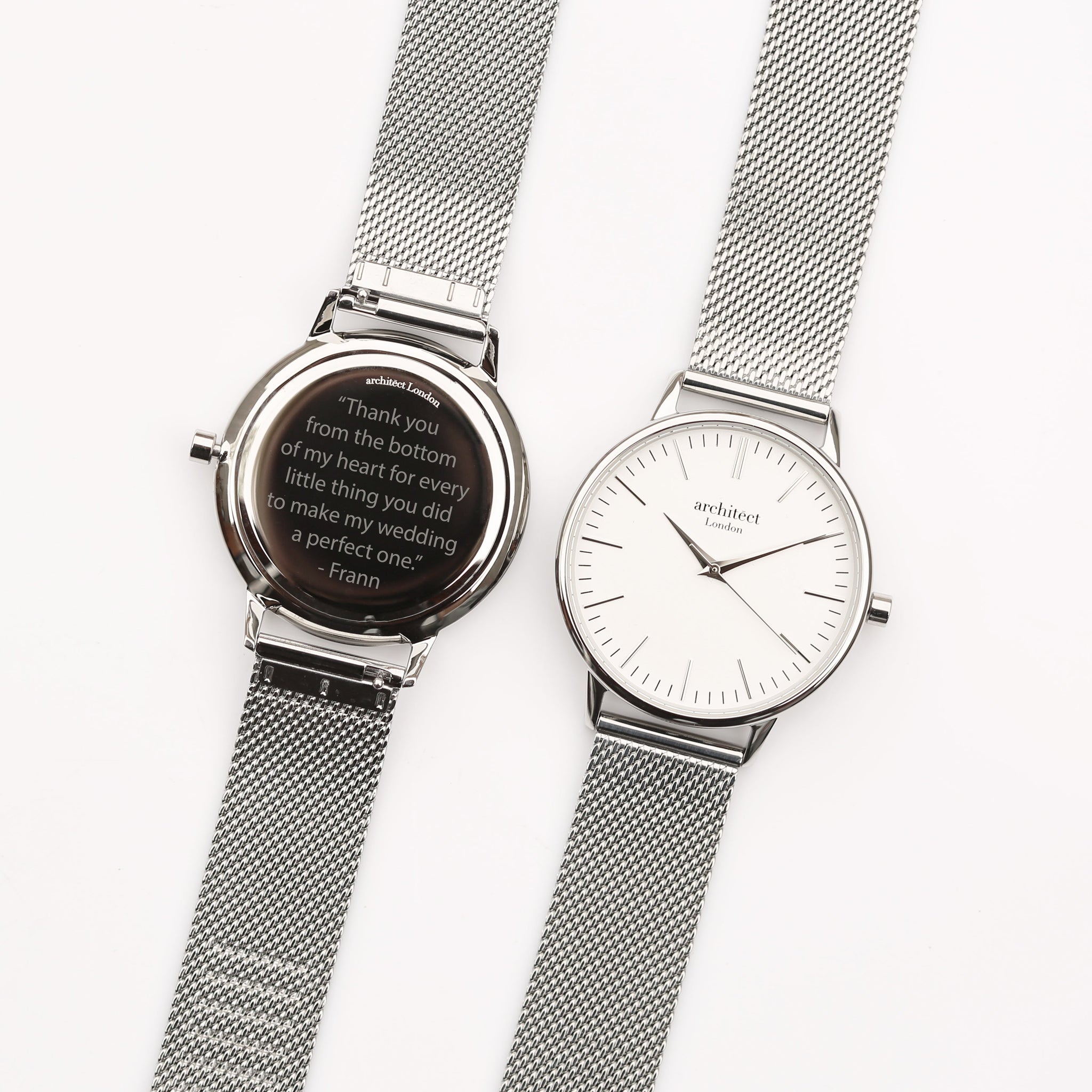 Personalised Ladies Architect Blanc Watch Silver Mesh: 7 - Watches By Architect Watches