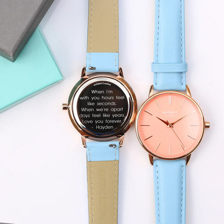 Personalised Ladies Architēct Coral Watch Light Blue: 7 - Watches By Architect Watches