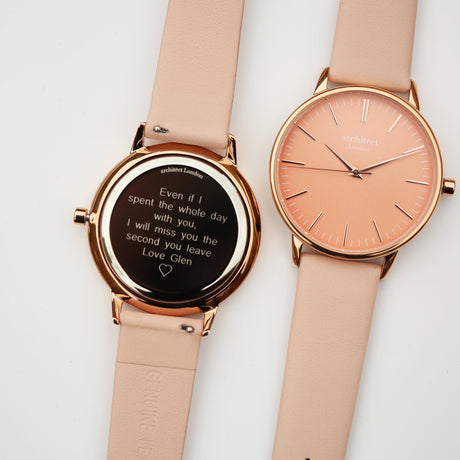 Personalised Ladies Architēct Coral Watch Light Pink: 2 - Watches By Architect Watches