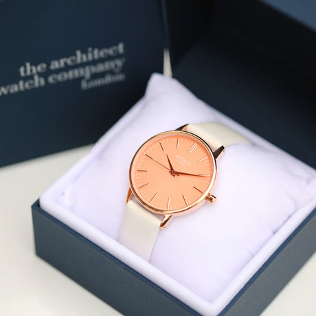 Personalised Ladies Architēct Coral Watch White: 3 - Watches By Architect Watches