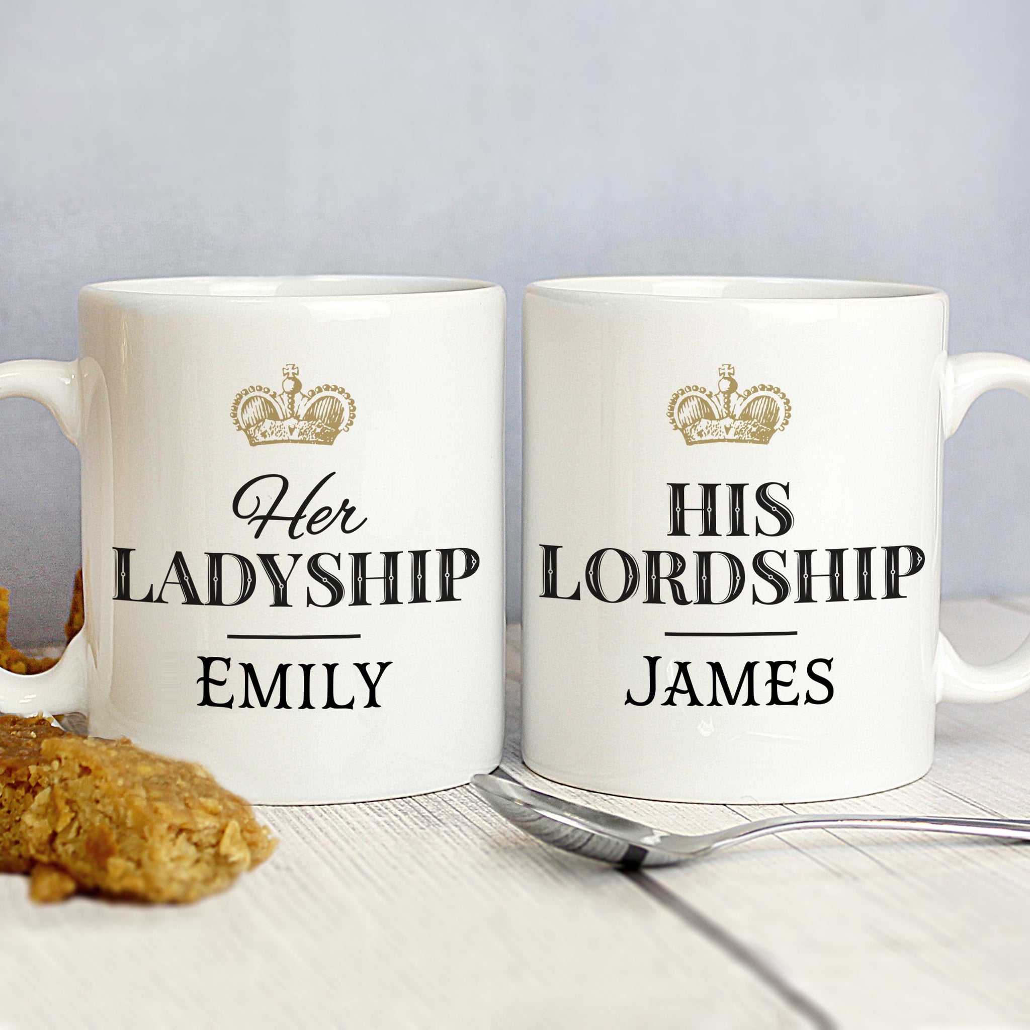 Personalised Ladyship and Lordship Mug Set: 4 - Mugs By Gift Moments