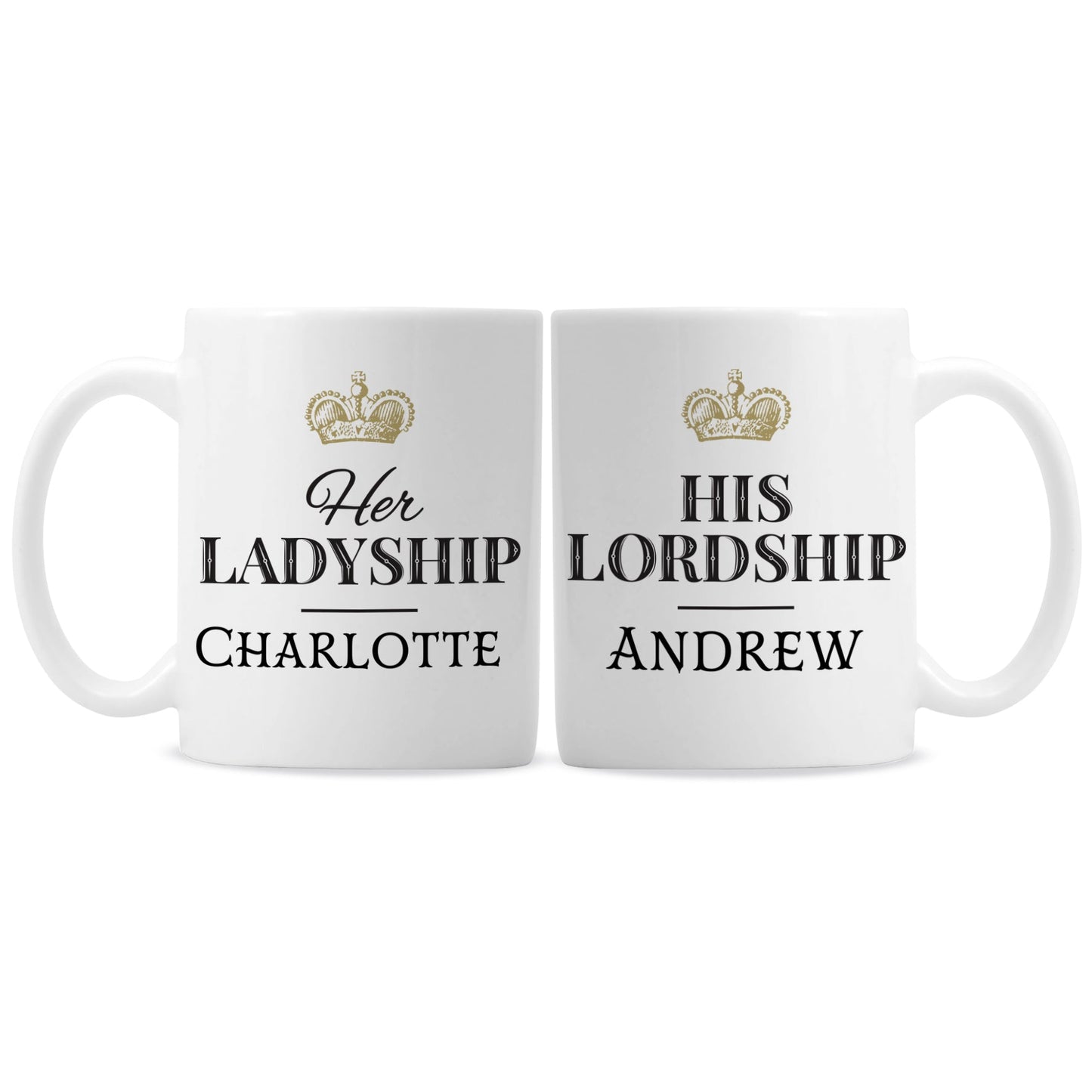 Personalised Ladyship and Lordship Mug Set: 5 - Mugs By Gift Moments