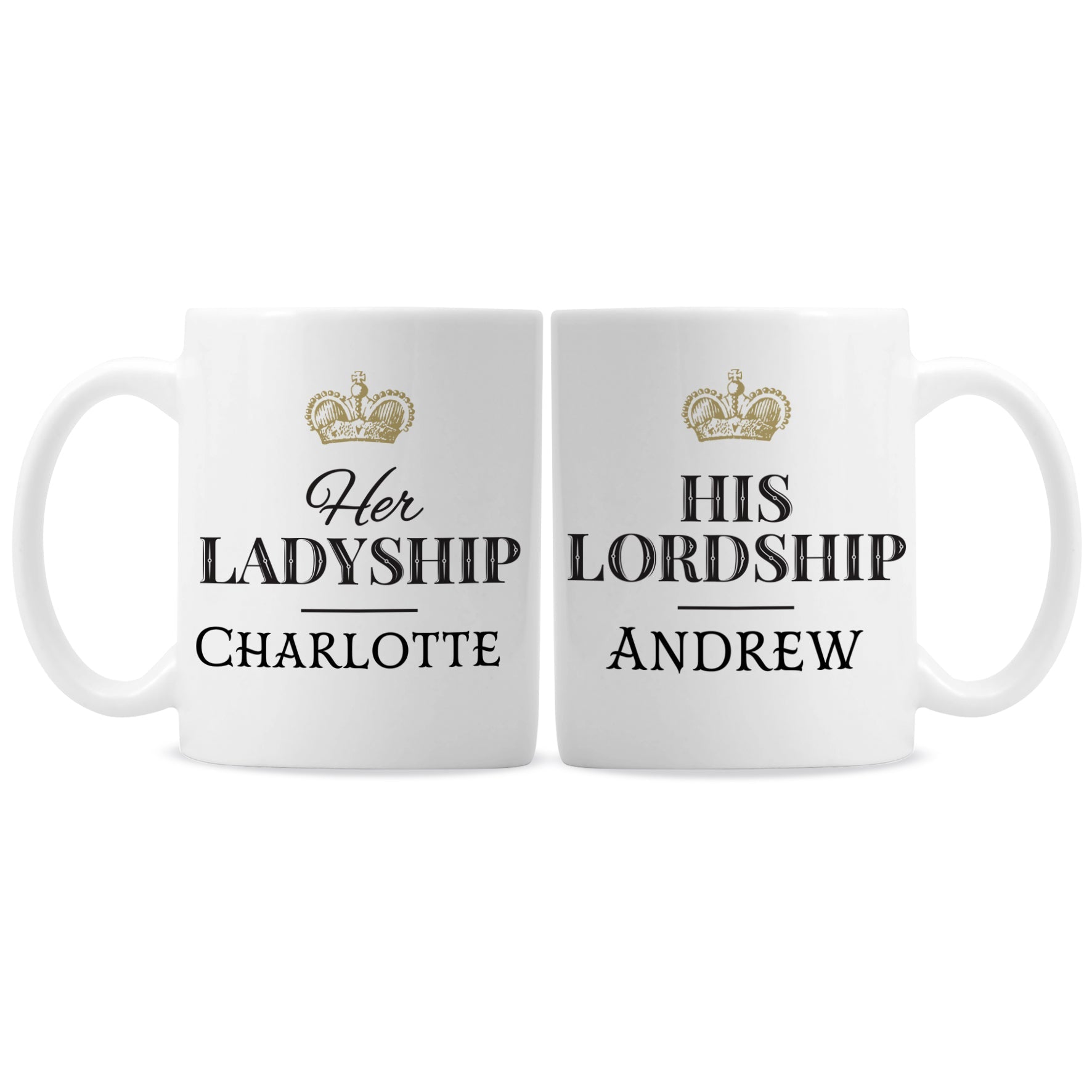 Personalised Ladyship and Lordship Mug Set: 5 - Mugs By Gift Moments