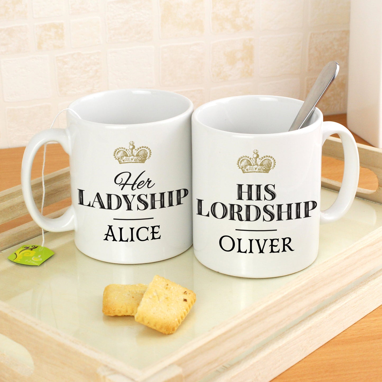 Personalised Ladyship and Lordship Mug Set: 3 - Mugs By Gift Moments