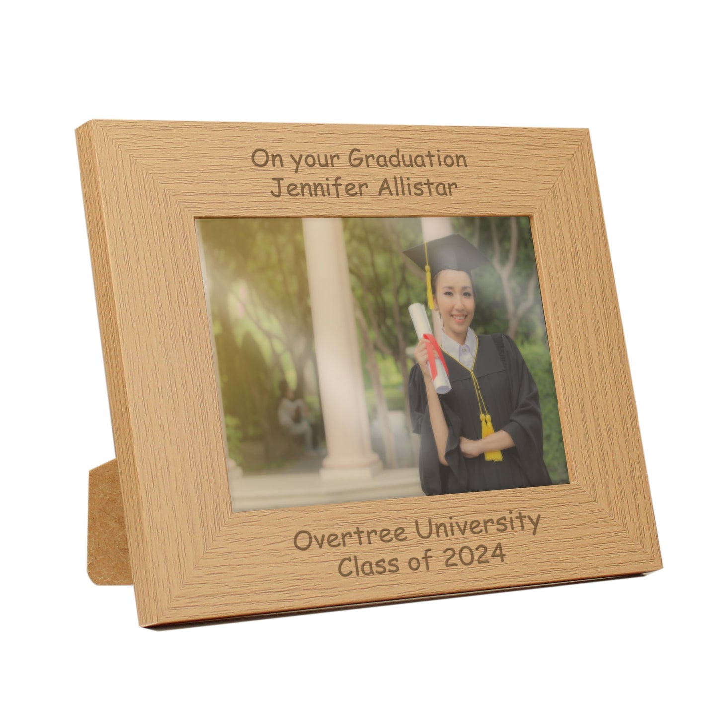 Personalised Landscape 5x7 Landscape Oak Finish Photo Frame: 4 - Photo Frames By Gift Moments