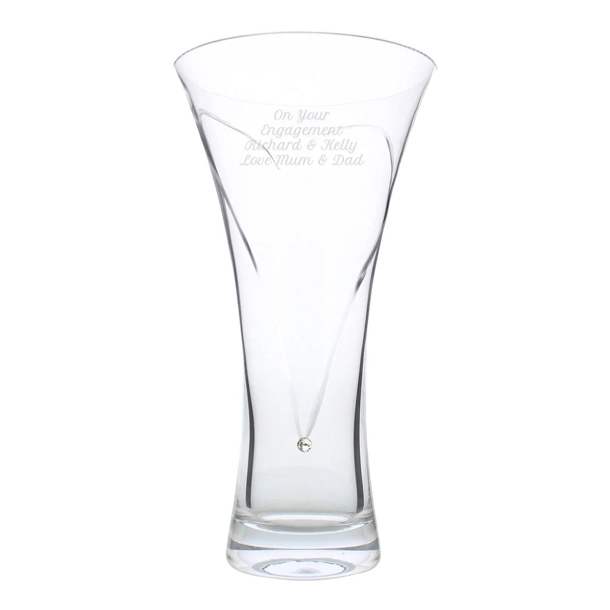 Personalised Large Hand Cut Diamante Heart Vase: 5 - Vases By Gift Moments