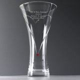 Personalised Large Hand Cut Ruby Diamante Heart Vase: 3 Vases By Gift Moments