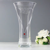 Personalised Large Hand Cut Ruby Diamante Heart Vase: 2 Vases By Gift Moments