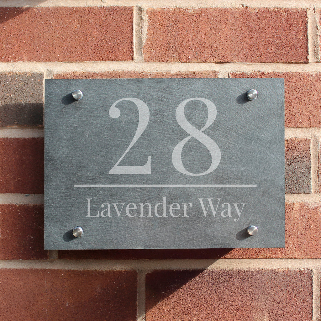 Personalised Large Number Slate House Sign - Shop Signs & Plaques At Gift Moments - 1
