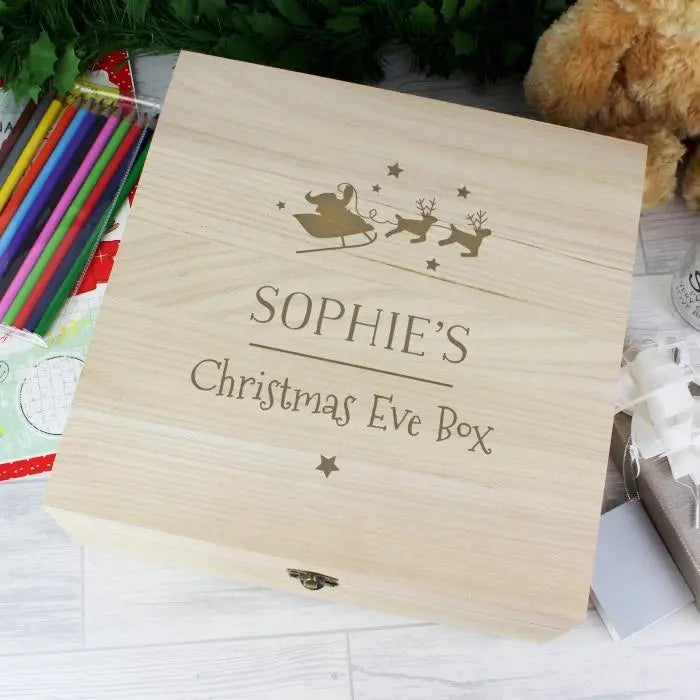 Personalised Large Wooden Christmas Eve Box: 6 - By Gift Moments