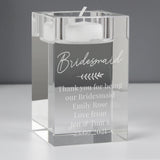Personalised Leaf Free Text Glass Tea Light Holder: 8 - Candle Holders By Gift Moments