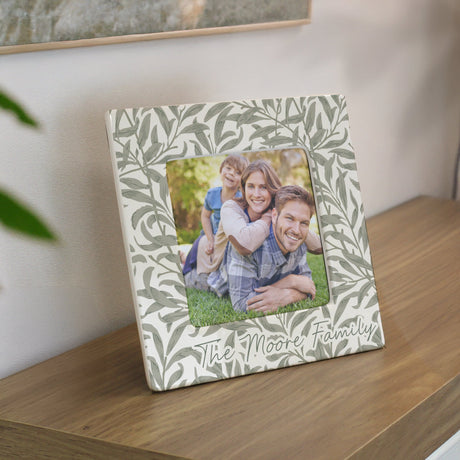 Personalised Leaf Print Ceramic 4x4 Frame: 3 - Photo Frames By Gift Moments