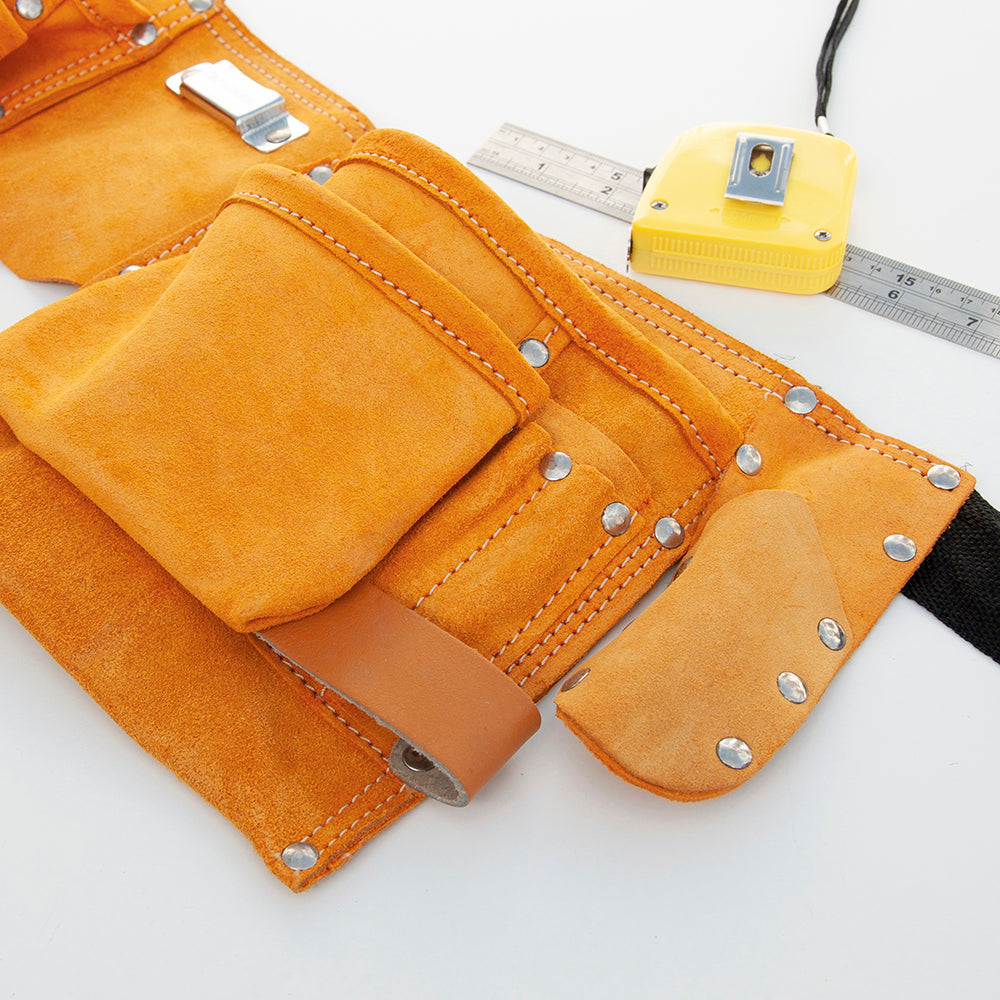 Personalised Leather 11 Pocket Tool Belt: 5 Tools & Storage By Gift Moments