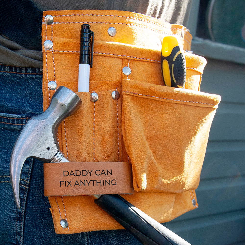 Personalised Leather 11 Pocket Tool Belt: 3 Tools & Storage By Gift Moments