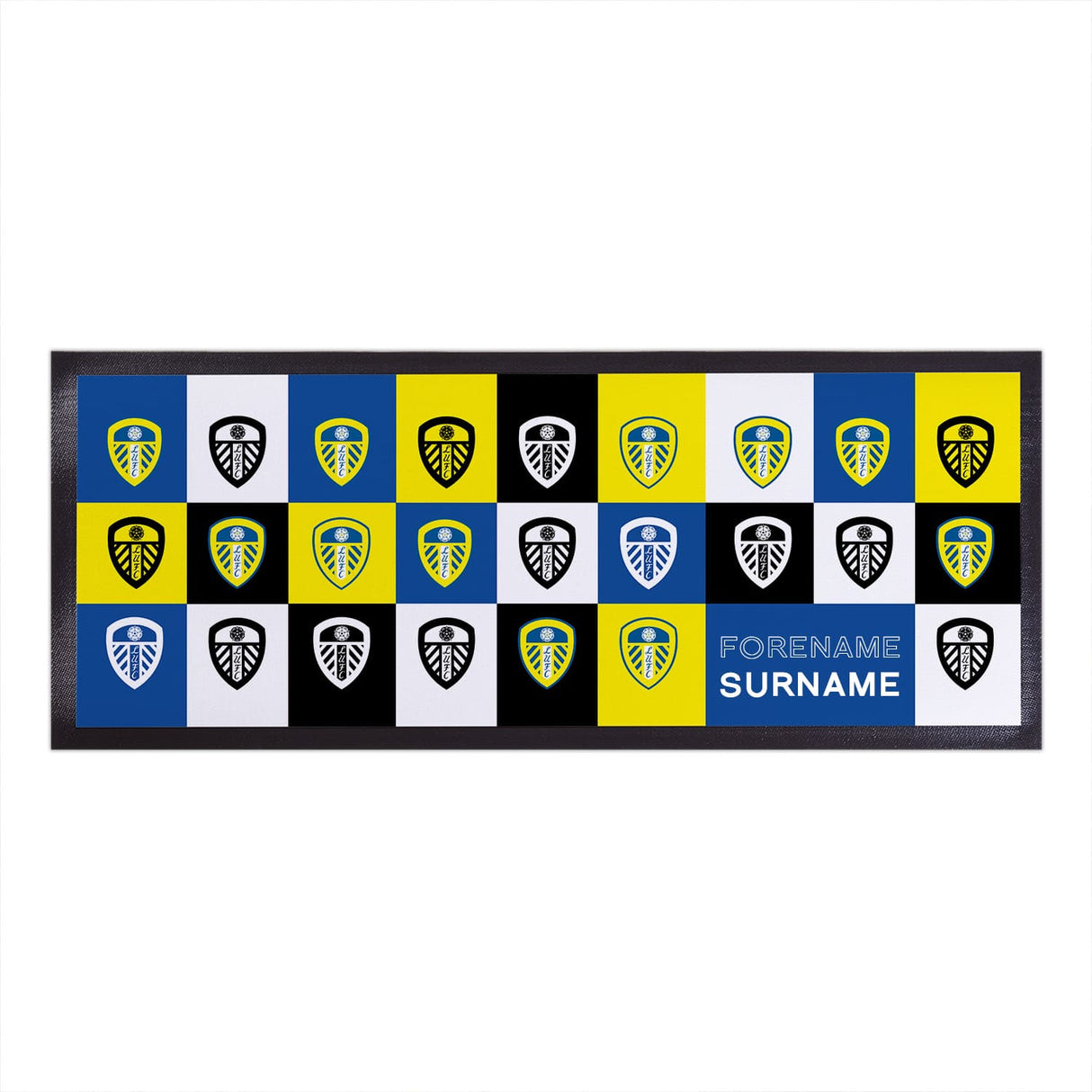 Personalised Leeds United FC Chequered Bar Runner: 1 - Barware By Leeds United