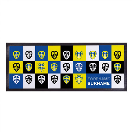 Personalised Leeds United FC Chequered Bar Runner: 1 - Barware By Leeds United