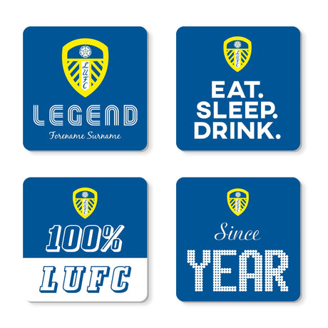 Personalised Leeds United FC Coasters: 1 - Coasters By Leeds United