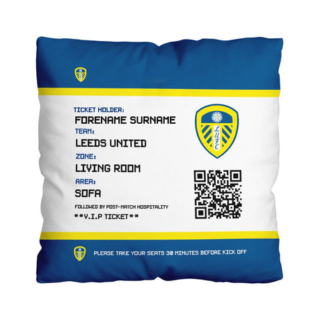 Personalised Leeds United FC FD Ticket 18’’ Cushion: 1 - Cushions By Leeds United