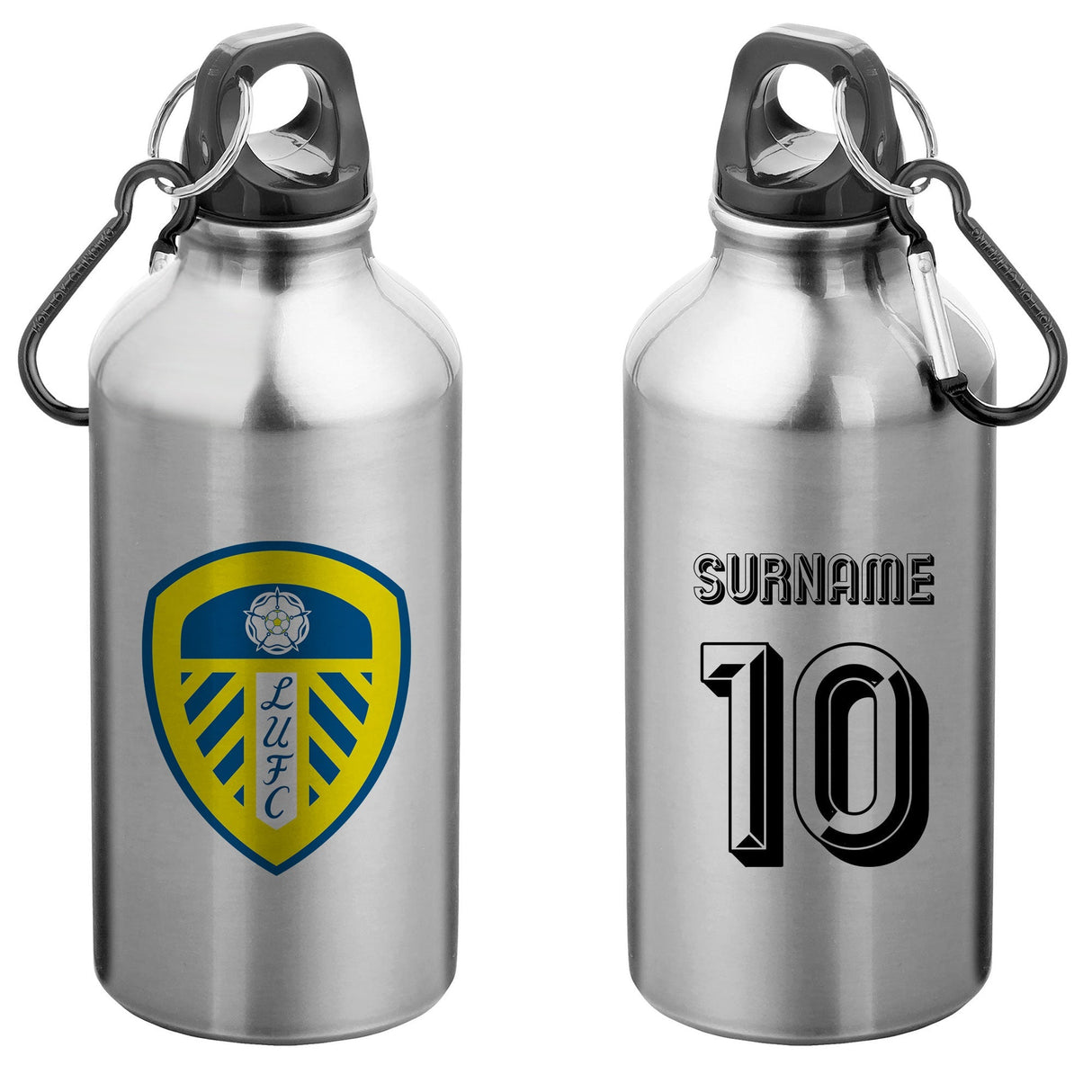Personalised Leeds United FC Retro Water Bottle: 1 - Water Bottles By Leeds United