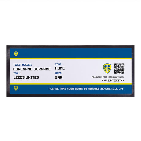 Personalised Leeds United FC Ticket Bar Runner: 1 - Barware By Leeds United