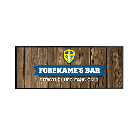 Personalised Leeds United FC Wood Name Bar Runner: 1 - Barware By Leeds United