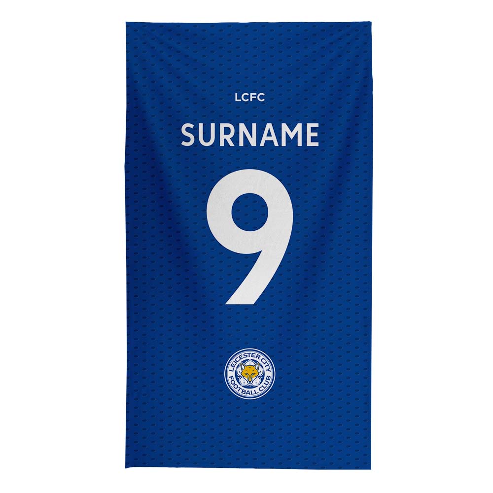 Personalised Leicester City FC Back of Shirt Beach Towel: 1 - Towels By Leicester City