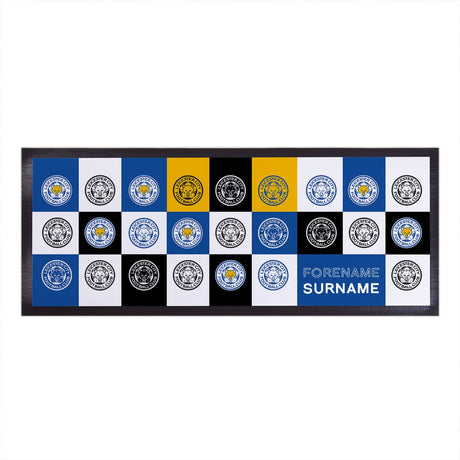 Personalised Leicester City FC Chequered Bar Runner: 1 - Barware By Leicester City