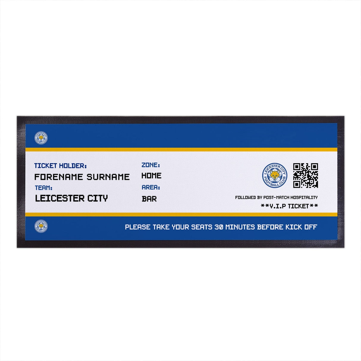 Personalised Leicester City FC Ticket Bar Runner: 1 - Barware By Leicester City