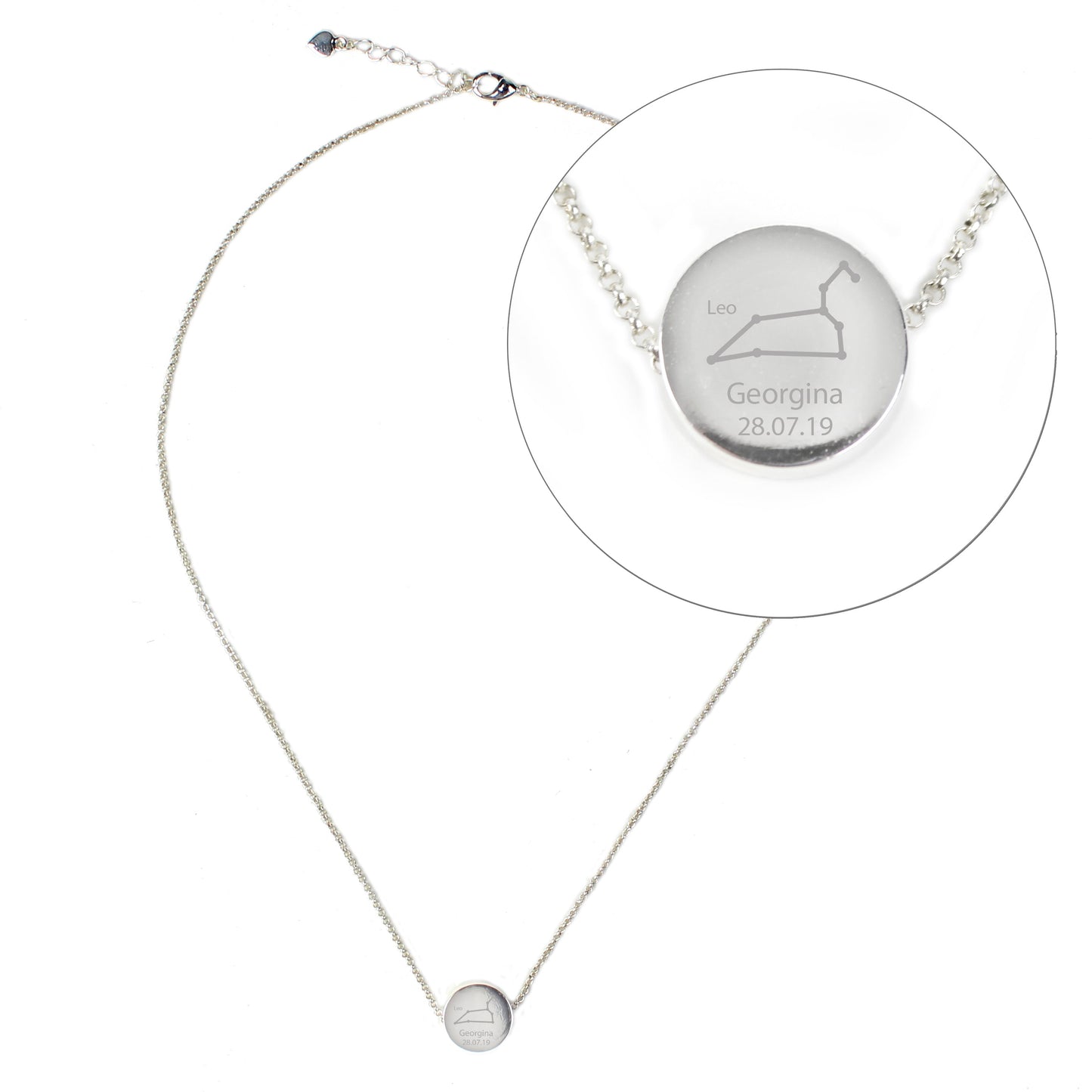 Personalised Leo Zodiac Star Sign Necklace (Jul 23rd - Aug 22nd): 2 - Necklaces By Gift Moments