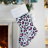 Personalised Leopard Print Christmas Stocking: 3 - Christmas Stockings By Gift Moments