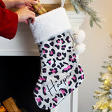 Personalised Leopard Print Christmas Stocking: 2 - Christmas Stockings By Gift Moments