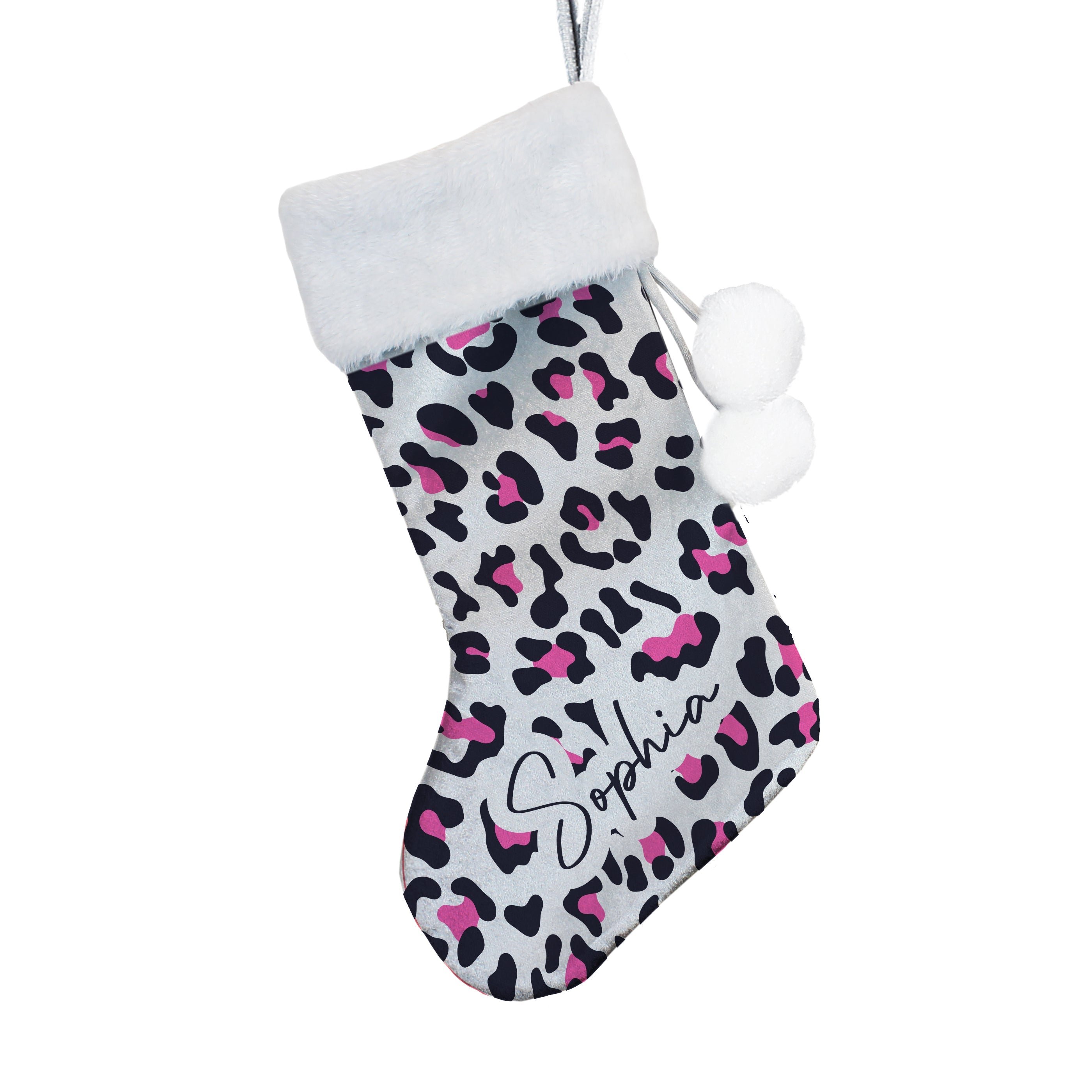 Personalised Leopard Print Christmas Stocking - Shop Christmas Stockings At Gift Moments - 4