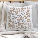 Personalised Leopard Print Cushion: 1 - Cushions By Gift Moments
