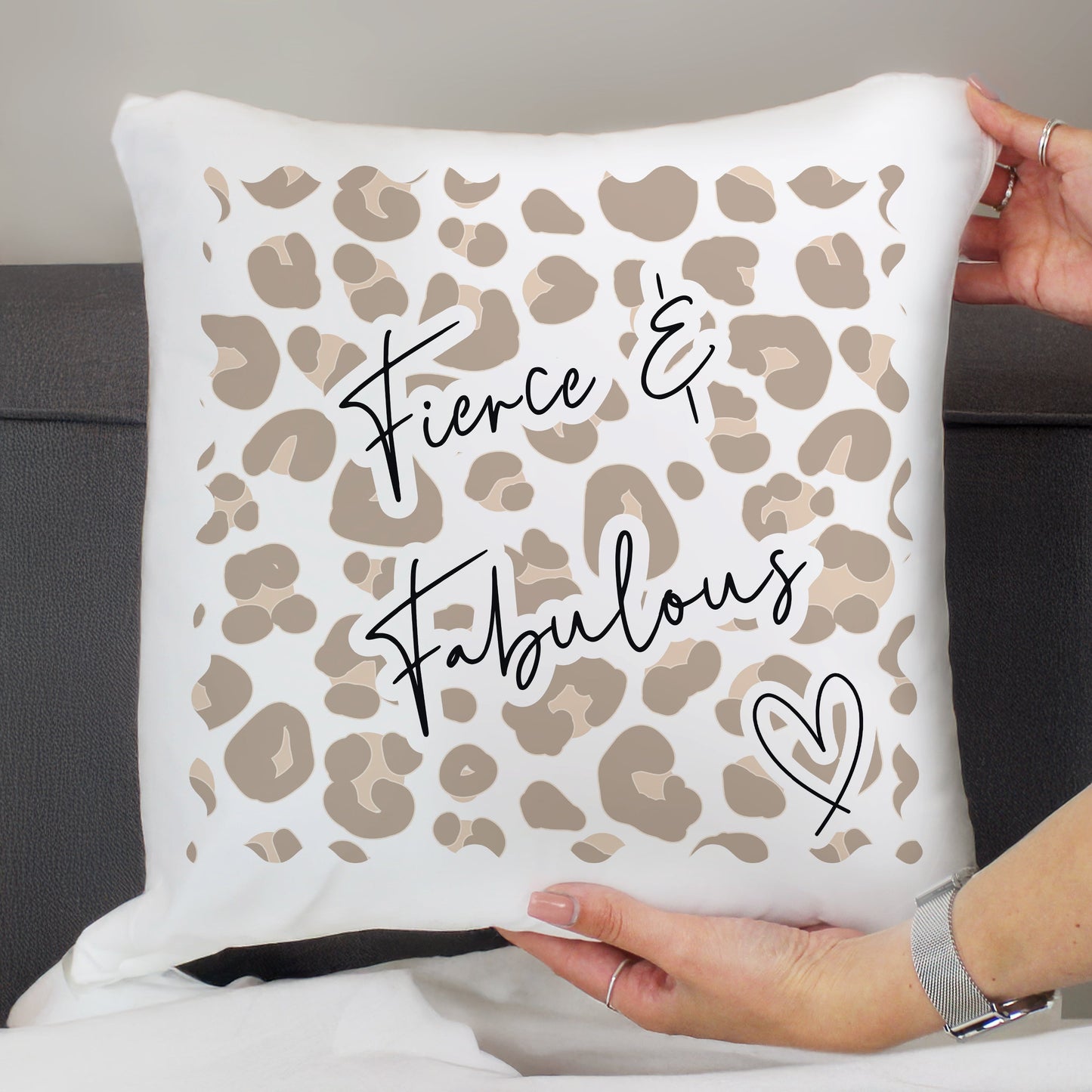 Personalised Leopard Print Cushion: 2 - Cushions By Gift Moments