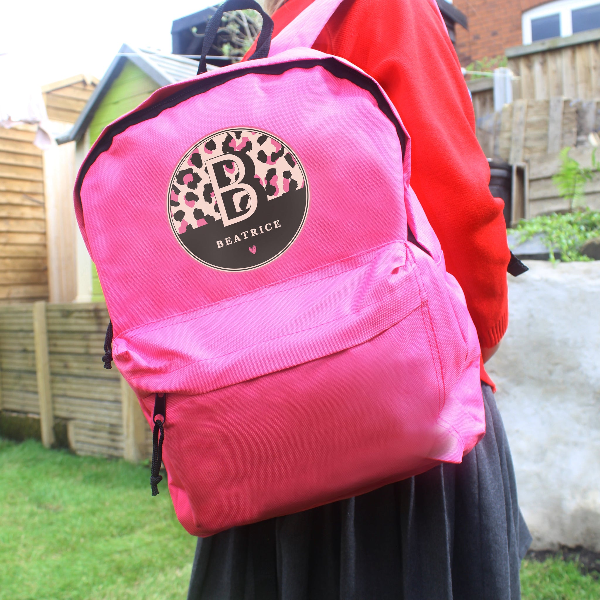 Personalised Leopard Print Pink Backpack: 3 - Kids Bags By Gift Moments