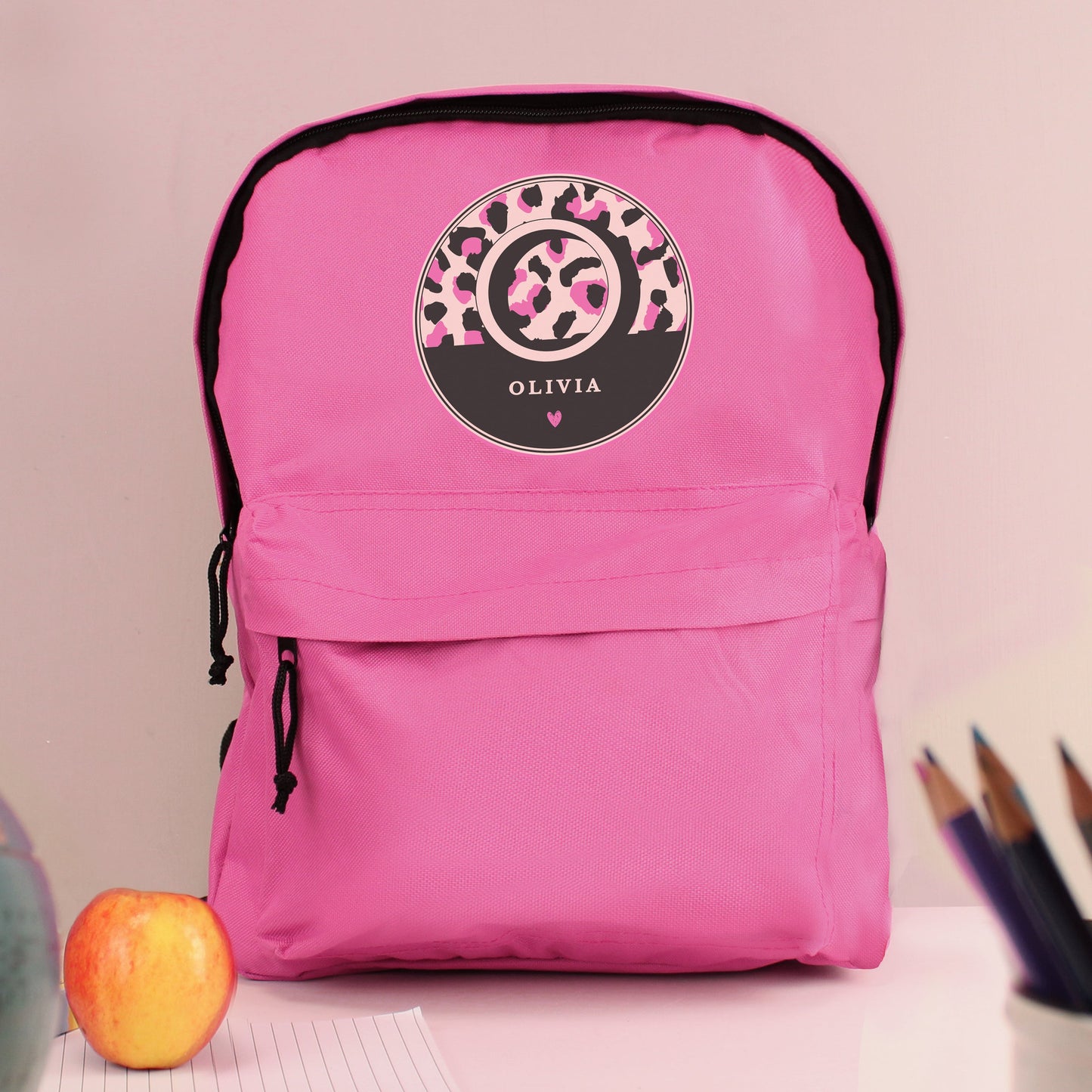 Personalised Leopard Print Pink Backpack: 4 - Kids Bags By Gift Moments