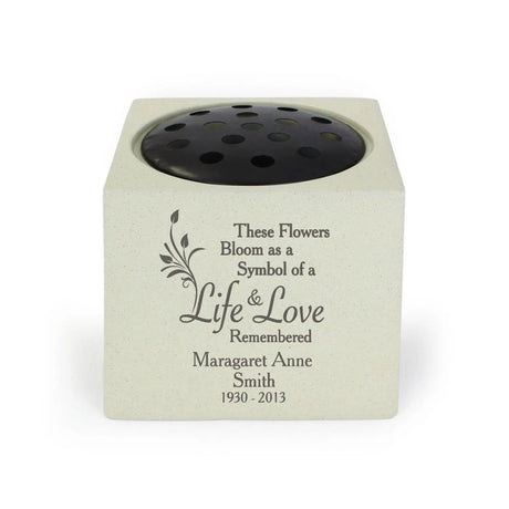 Personalised Life & Love Memorial Vase: 2 - Memorials By Gift Moments
