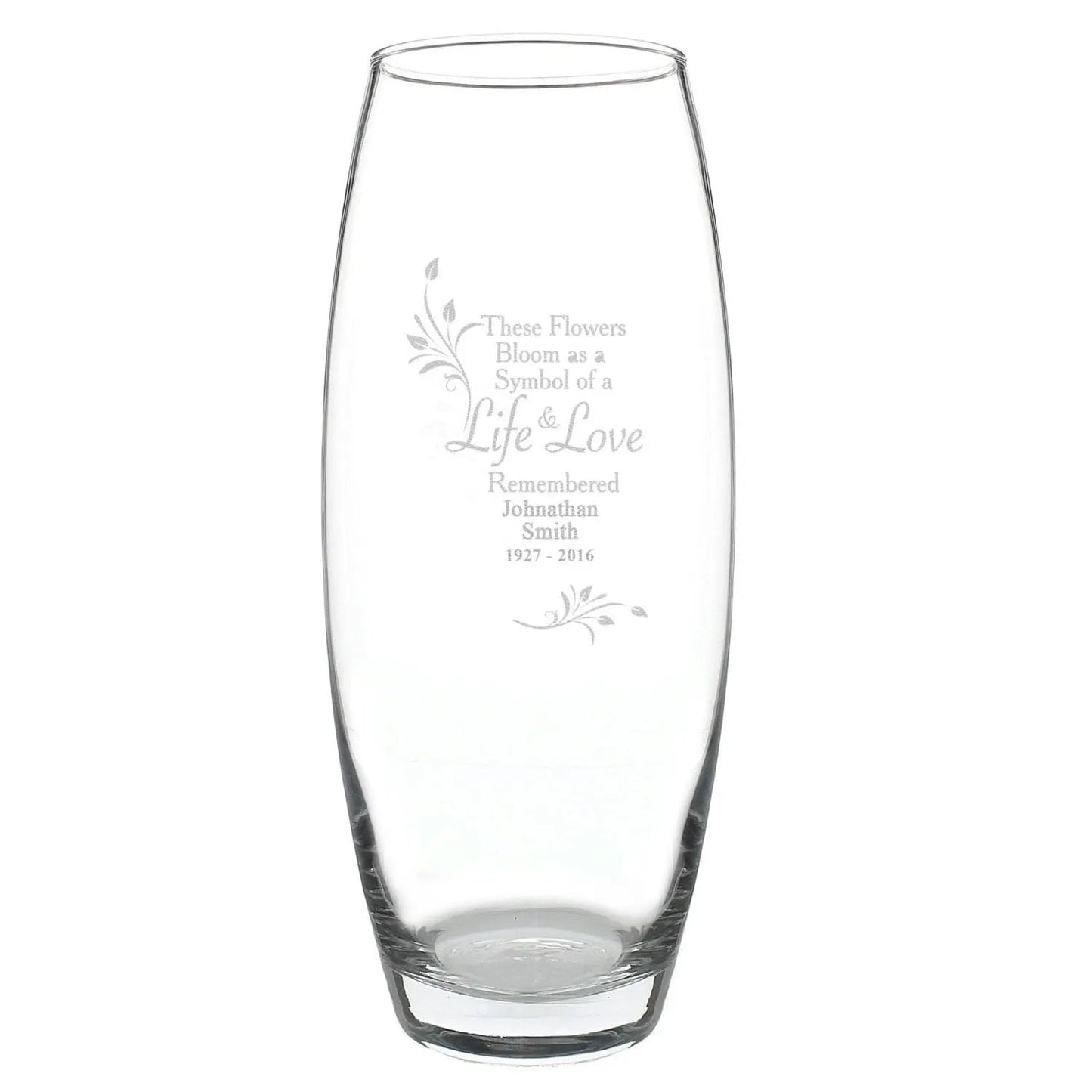 Personalised Life & Love Memorial Vase: 3 - Vases By Gift Moments