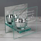 Personalised Life & Love Mirrored Glass Tea Light Candle Holder: 3 - Candle Holders By Gift Moments