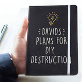 Personalised Light Bulb Black Hardback Notebook: 4 - Notebooks By Gift Moments