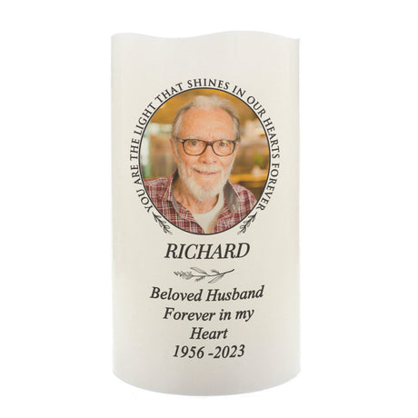 Personalised Light In Our Hearts Photo Upload LED Candle: 5 - Flameless Candles By Gift Moments
