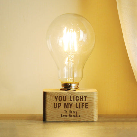 Personalised You Light Up My Life LED Bulb Table Lamp: 3 - LED Lighting By Gift Moments
