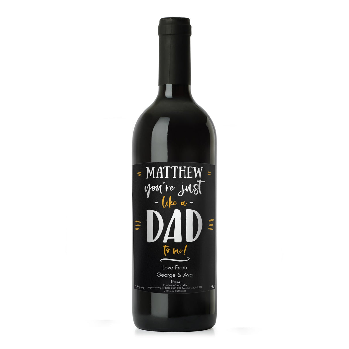 Personalised Like A Dad To Me Red Wine: 3 - Wine By Gift Moments