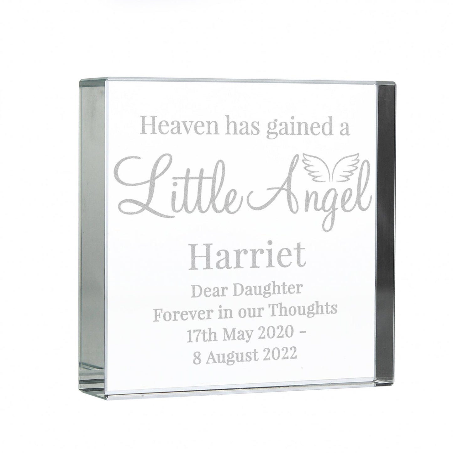 Personalised Little Angel Crystal Token: 4 - Crystal Tokens By Gift Moments