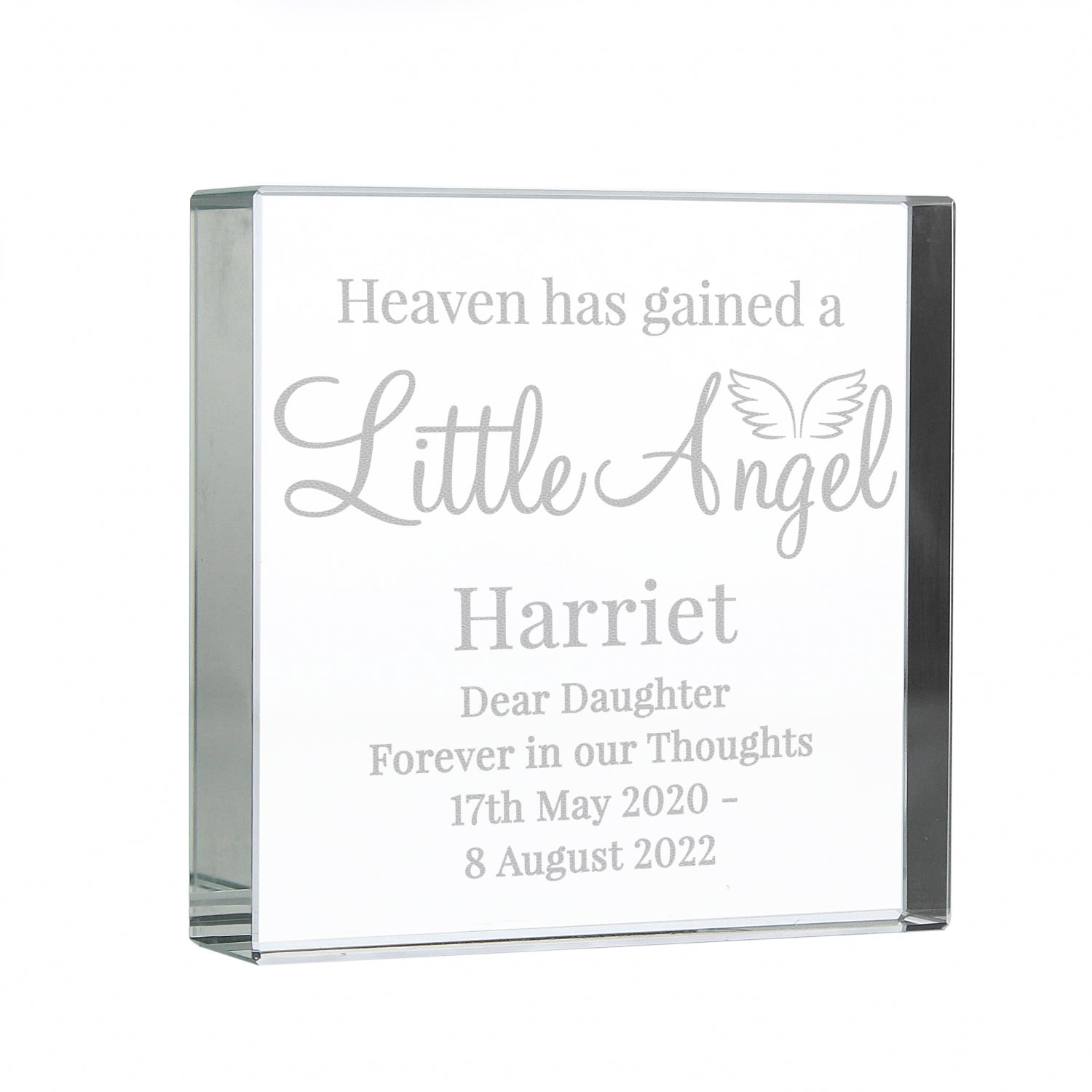 Personalised Little Angel Crystal Token: 4 - Crystal Tokens By Gift Moments