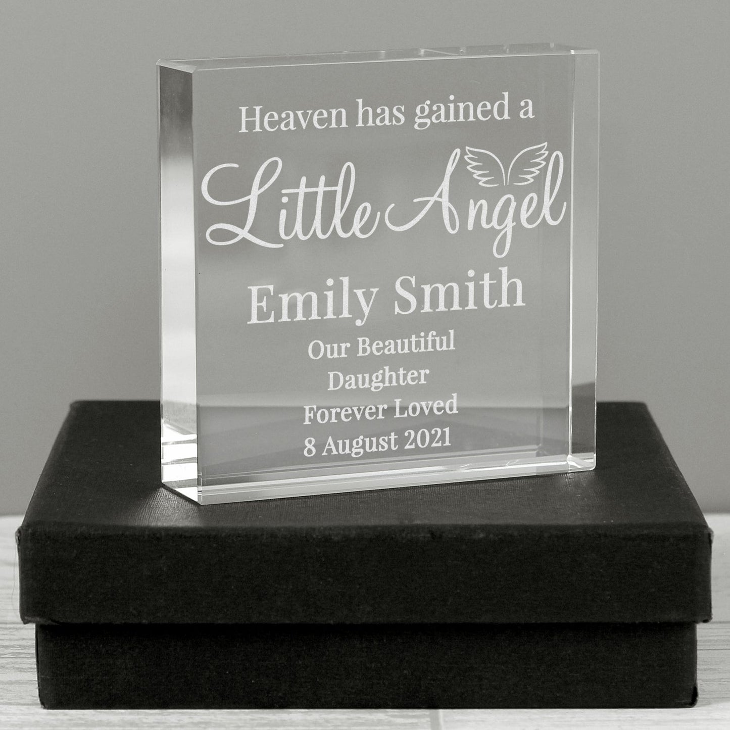Personalised Little Angel Crystal Token: 1 - Crystal Tokens By Gift Moments