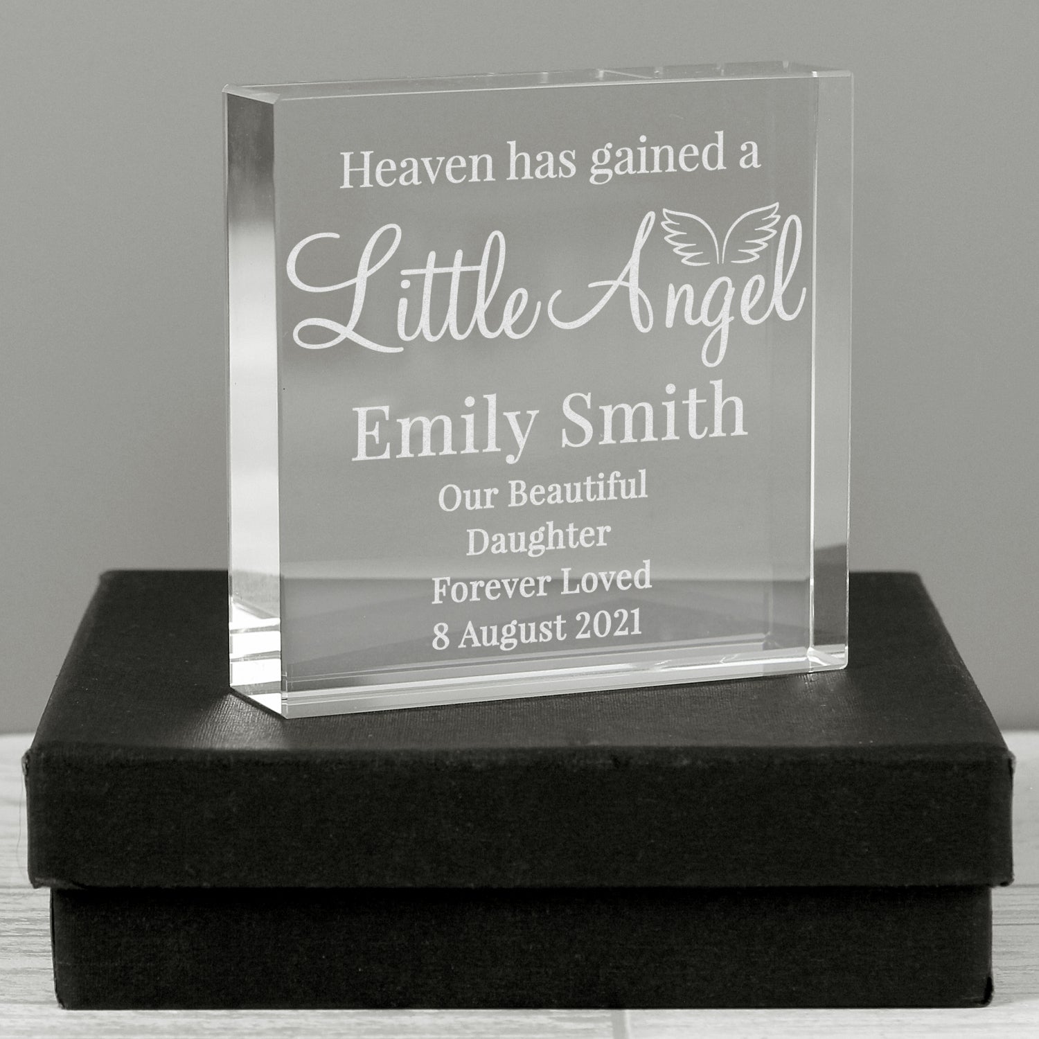 Personalised Little Angel Crystal Token: 1 - Crystal Tokens By Gift Moments