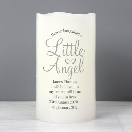 Personalised Little Angel LED Candle: 3 - LED Lighting By Gift Moments