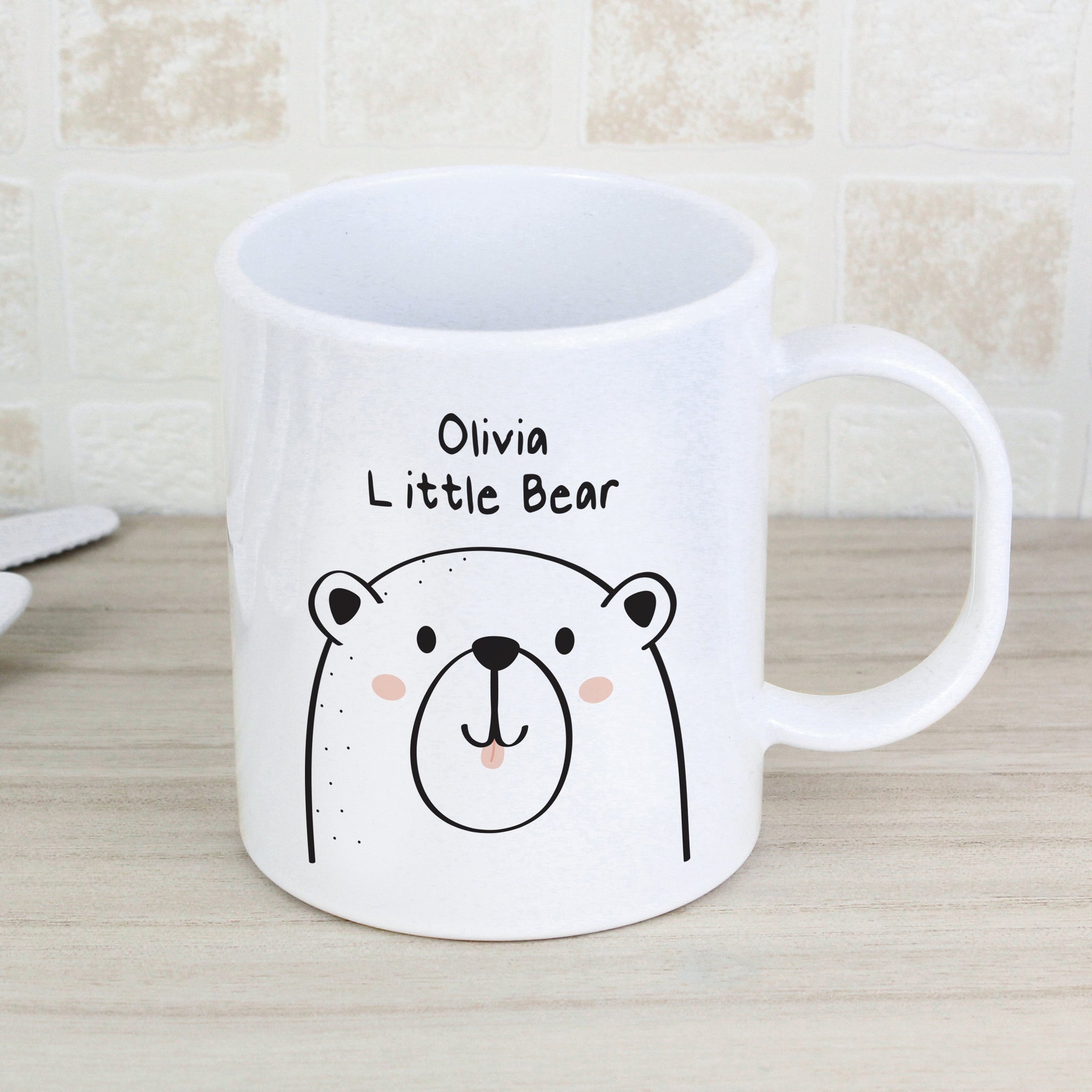 Personalised Little Bear Plastic Mug: 2 - Plastic Mugs By Gift Moments