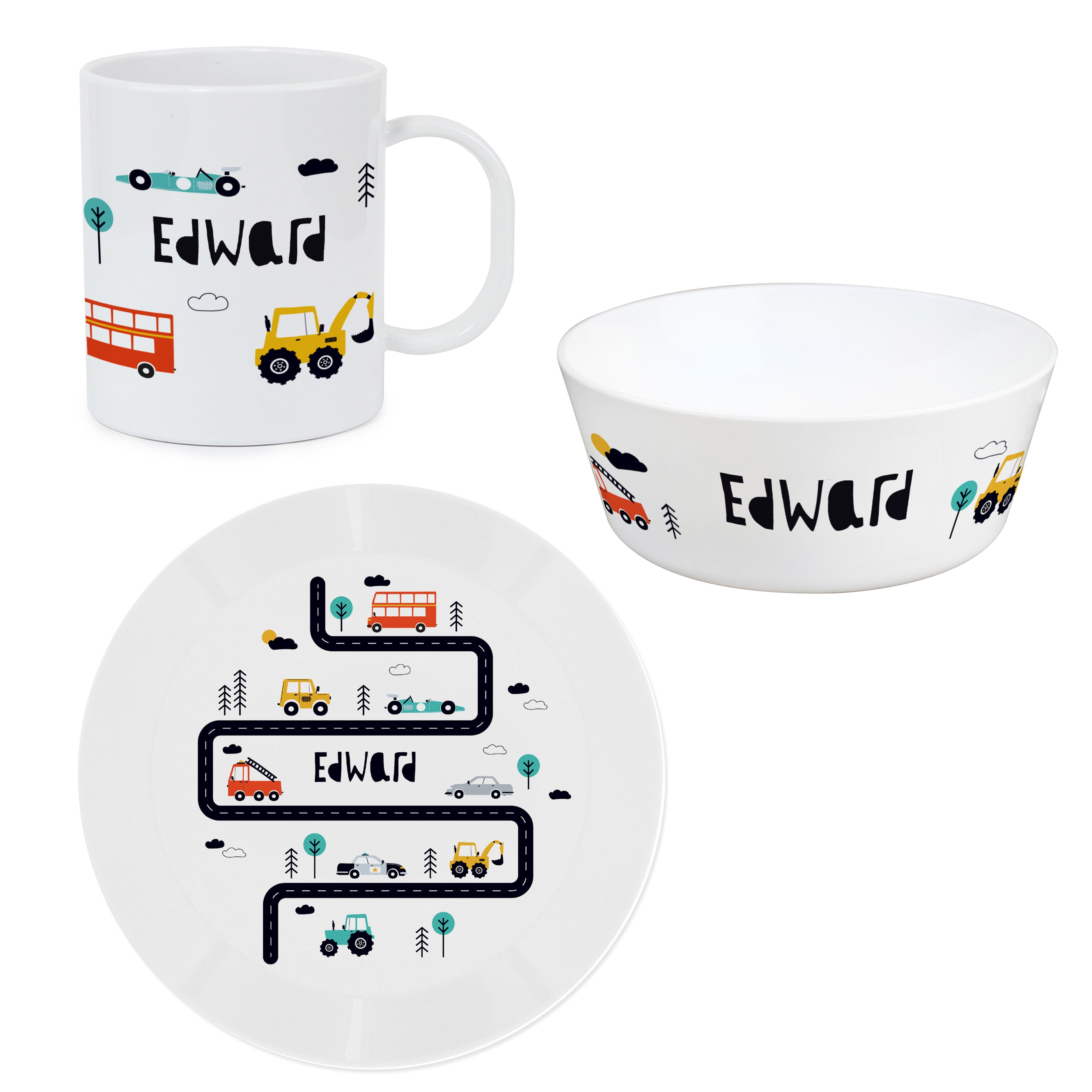 Personalised Little Car Plastic Breakfast Set - Shop Tableware At Gift Moments - 3
